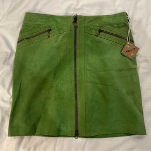 Michael Kors Leather Mini Skirt - Green - Size 6